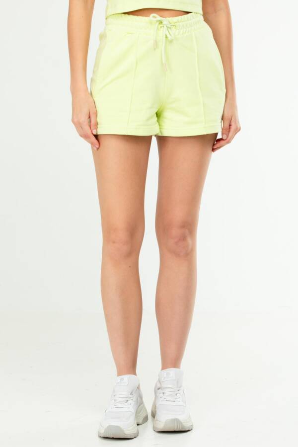 AÇIK YEŞİL Basic Pamuklu Yüksek Bel Kadın Şort SE0152 - Speedlife