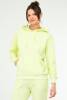 AÇIK YEŞİL Oversize Basic Pamuklu Kapüşonlu Kanguru Cep Kadın Sweatshirt SC1242 