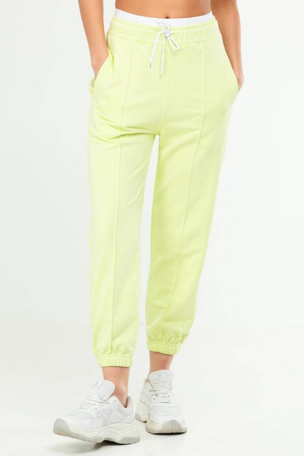 AÇIK YEŞİL Oversize Basic Pamuklu Yüksek Bel Lastik Paça Kadın Eşofman Alt SD1000 - Speedlife