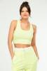 AÇIK YEŞİL Slim Fit Basic Kaşkorse Askılı Kolsuz Kadın Crop Top SC1242 