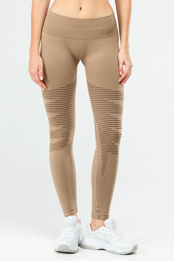 Bej Slim Fit Toparlayıcı Seamless Kadın Tayt ssd0025 - Speedlife