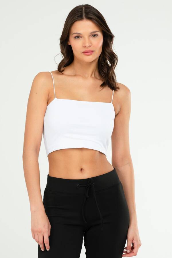 Beyaz Regular Pamuklu Açık Yaka Kadın Sporcu Sütyeni Bra sf0650 - Speedlife
