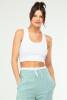 Beyaz Slim Fit Basic Kaşkorse Askılı Kolsuz Kadın Crop Top SC1242 