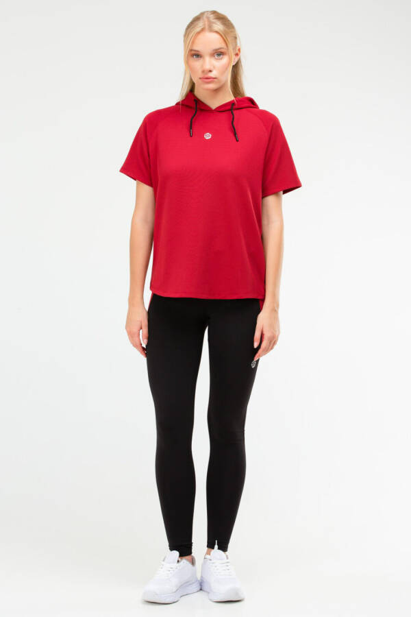 Bordo Slim Fit Micro Yüksek Bel Toparlayıcı Kadın Tayt Takım sb0828 - Speedlife (1)