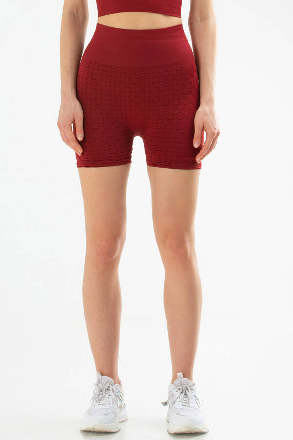Bordo Slim Fit Yüksek Bel Toparlayıcı Seamless Kadın Tayt sse0001 - Speedlife