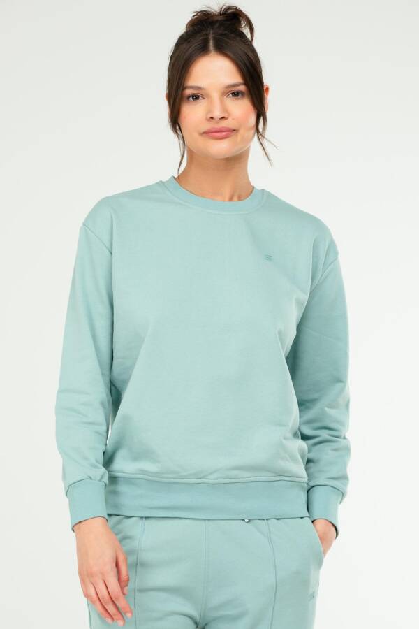 ÇAĞLA Oversize Basic Pamuklu Bisiklet Yaka Uzun Kol Kadın Sweatshirt SC1241 - Speedlife