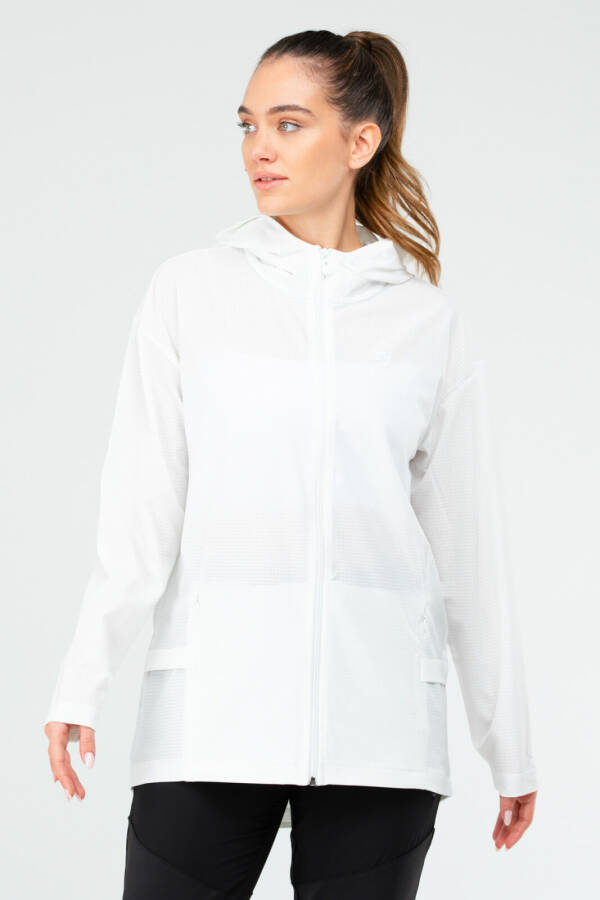 Ekru Regular Fit Düz Kapüşonlu Kadın Tunik sc1109 - Speedlife (1)