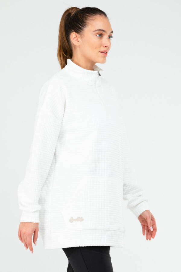 Ekru Regular Kapitone Dik Yaka Kadın Tunik sc1184 - Speedlife (1)