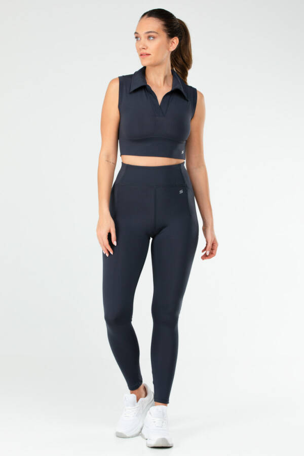 Füme Slim Fit Micro Yüksek Bel Toparlayıcı Kadın Tayt Takım sb0844 - Speedlife