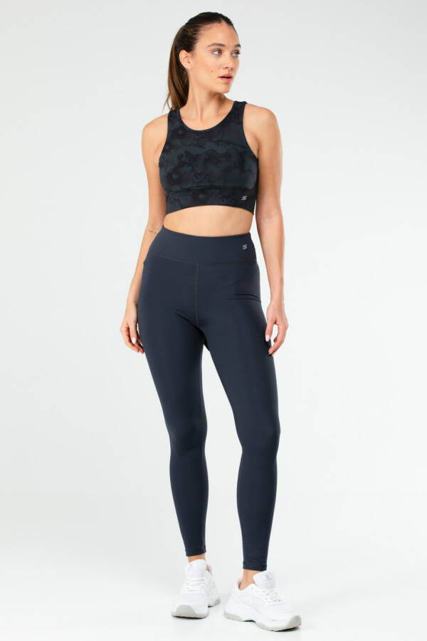 Füme Slim Fit Micro Yüksek Bel Toparlayıcı Kadın Tayt Takım sb0848 - Speedlife