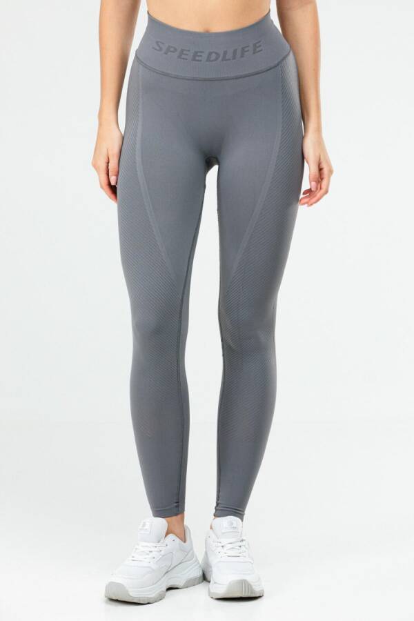 Füme Slim Fit Yüksek Bel Toparlayıcı Seamless Kadın Tayt ssd0022 - Speedlife