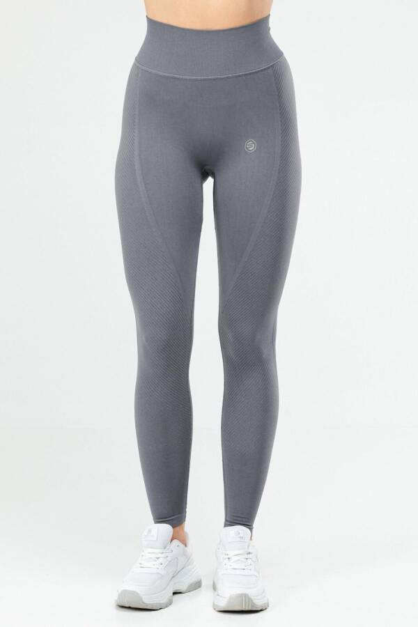 Füme Slim Fit Yüksek Bel Toparlayıcı Seamless Kadın Tayt ssd0024 - Speedlife (1)