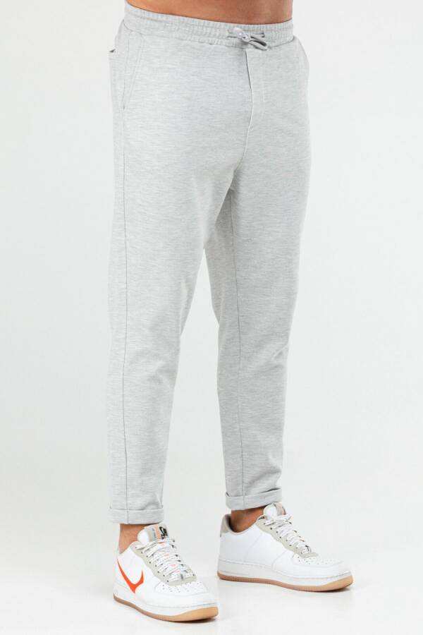 Gri Melanj Regular Pamuklu Erkek Spor Pantolon xd0415 - Speedlife (1)
