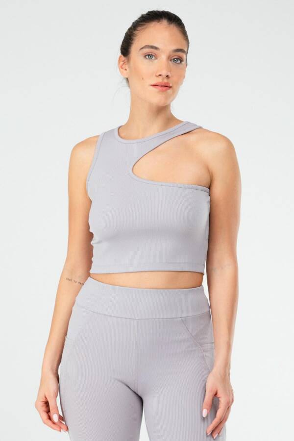 Gri Regular Açık Yaka Kadın Sporcu Sütyeni Bra sf0642 - Speedlife