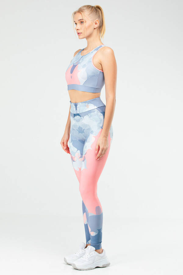 Gri Slim Fit Açık Yaka Yüksek Bel Kadın Tayt Takım sb0635 - Speedlife (1)