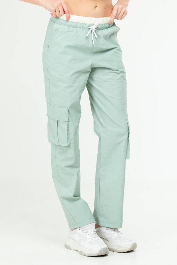 Gümüş Regular Kargo Cep Yüksek Bel Düz Paça Kadın Eşofman Alt SD0942 - Speedlife