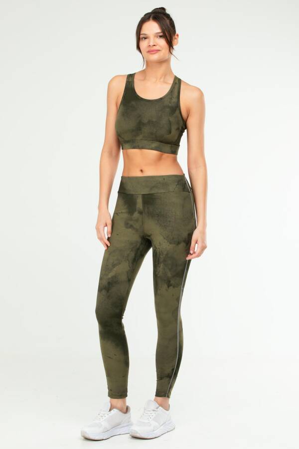 Haki Regular Açık Yaka Dar Paça Tayt Takım sb0852 - Speedlife