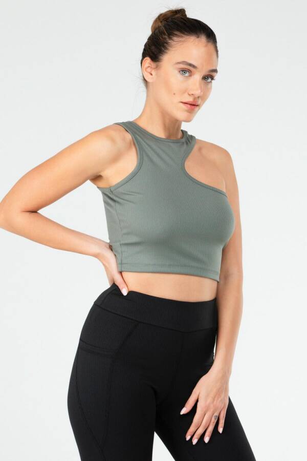Haki Regular Açık Yaka Kadın Sporcu Sütyeni Bra sf0642 - Speedlife (1)