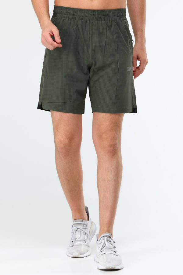 Haki Regular Düz Lycralı Erkek Kısa Şort xe0278 - Speedlife