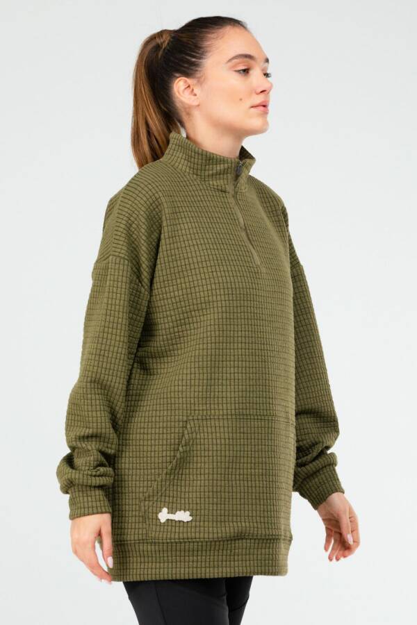 Haki Regular Kapitone Dik Yaka Kadın Tunik sc1184 - Speedlife (1)