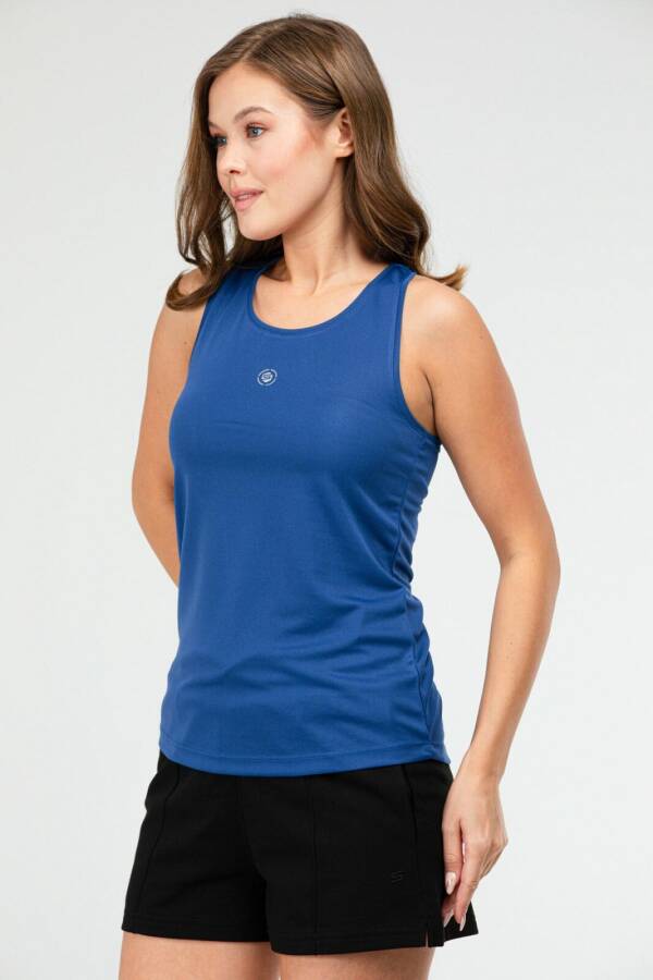 İndigo Regular Düz Micro Açık Yaka Kolsuz Kadın Tişört sf0709 - Speedlife (1)