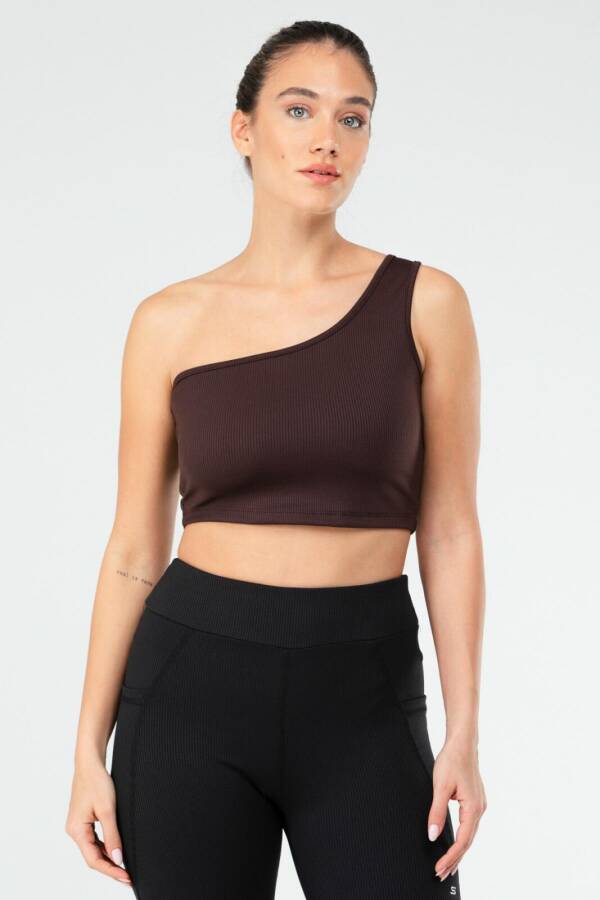 Kahverengi Regular Açık Yaka Kadın Sporcu Sütyeni Bra sf0641 - Speedlife