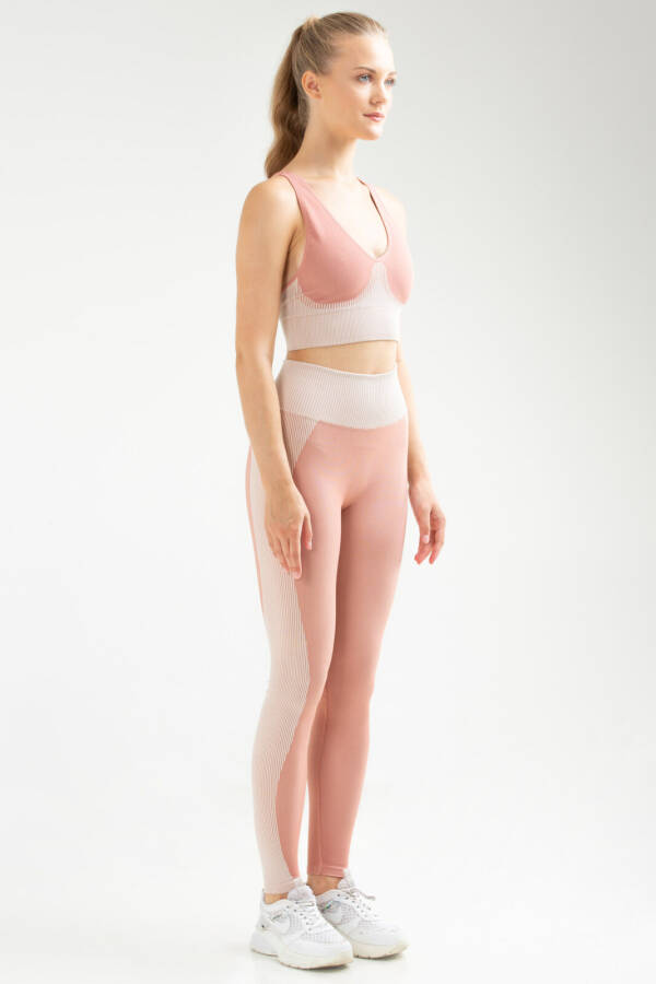 Kiremit Slim Fit Yüksek Bel Toparlayıcı Seamless Kadın Tayt Takım ssb0007 - Speedlife (1)