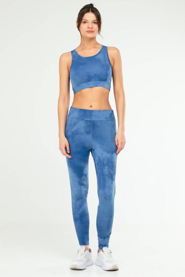 Koyu Mavi Regular Açık Yaka Dar Paça Tayt Takım sb0852 - Speedlife