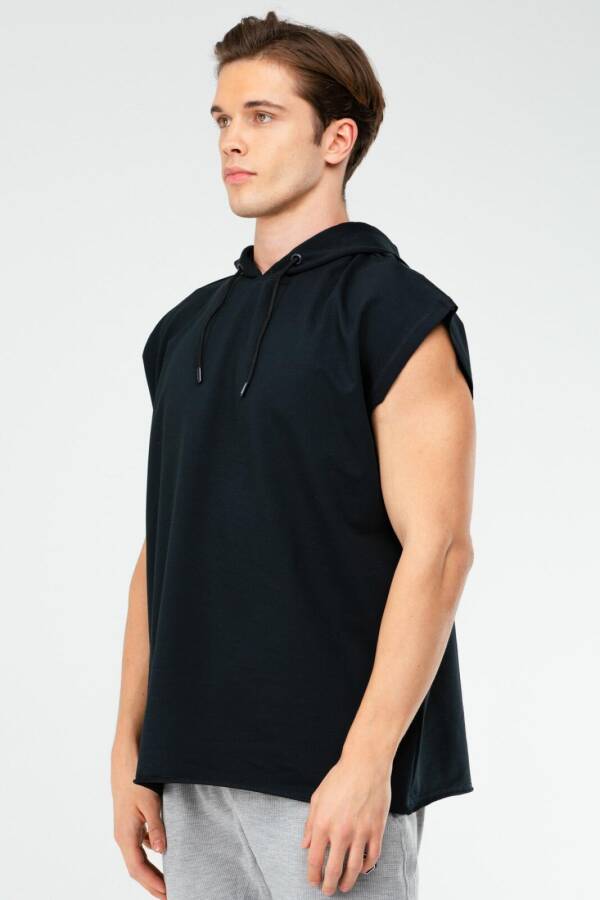 Lacivert Oversize Pamuklu Kapüşonlu Erkek Spor Atlet xf1624 - Speedlife