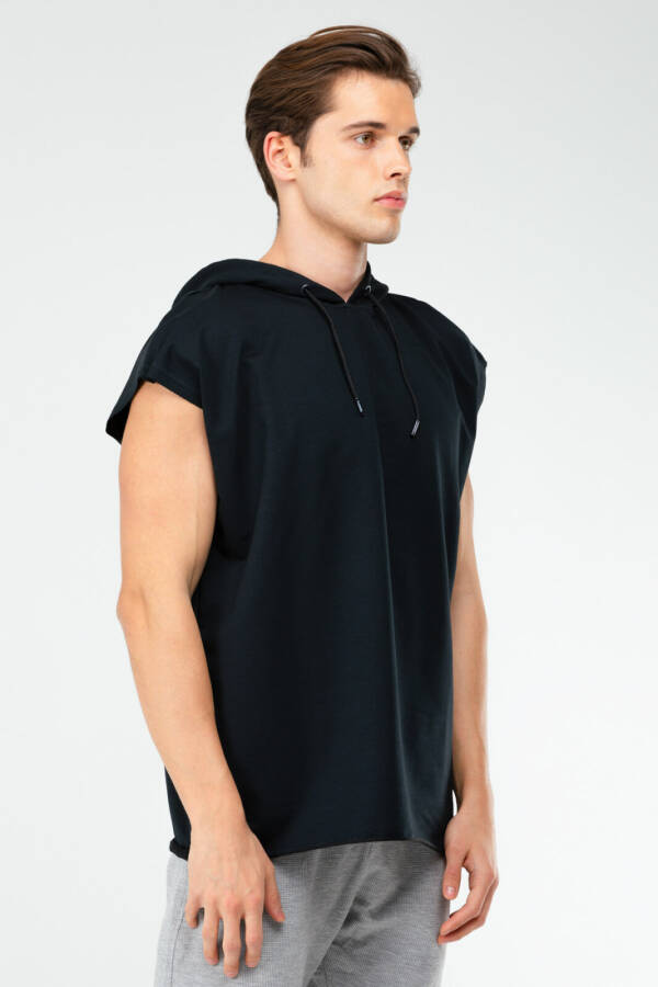 Lacivert Oversize Pamuklu Kapüşonlu Erkek Spor Atlet xf1624 - Speedlife (1)