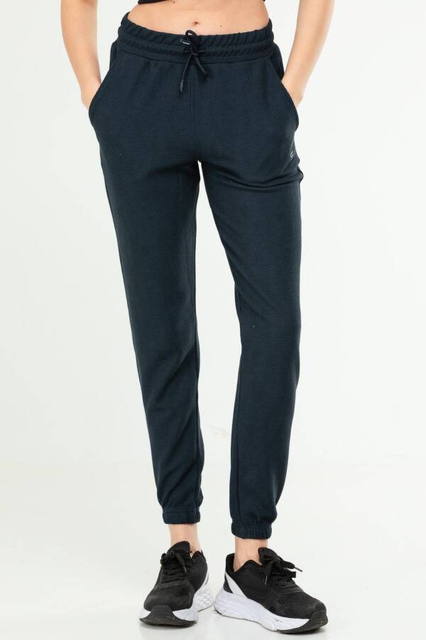 Lacivert Regular 100% Pamuklu Lastik Paça Kadın Basic Eşofman Alt sd1001 - Speedlife