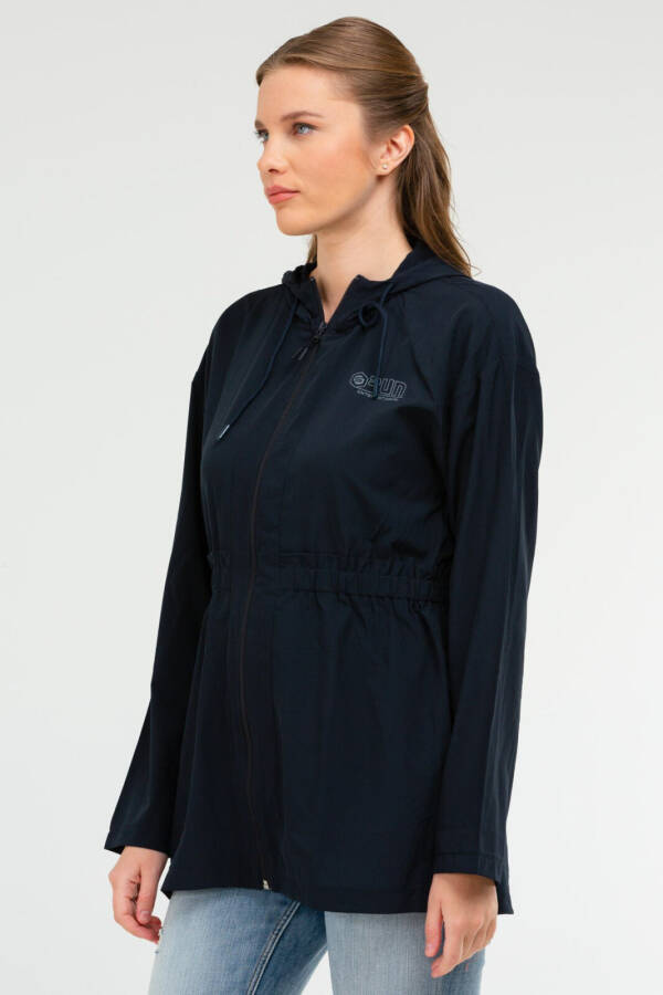 Lacivert Regular B-Strech Kapüşonlu Kadın Tunik sc1074 - Speedlife (1)