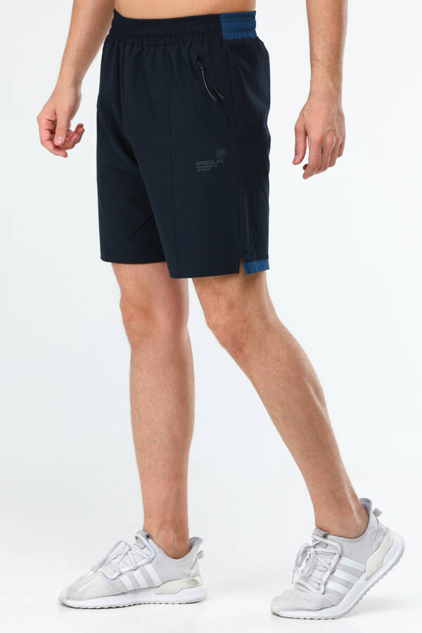 Lacivert Regular Düz Lycralı Erkek Kısa Şort xe0278 - Speedlife (1)
