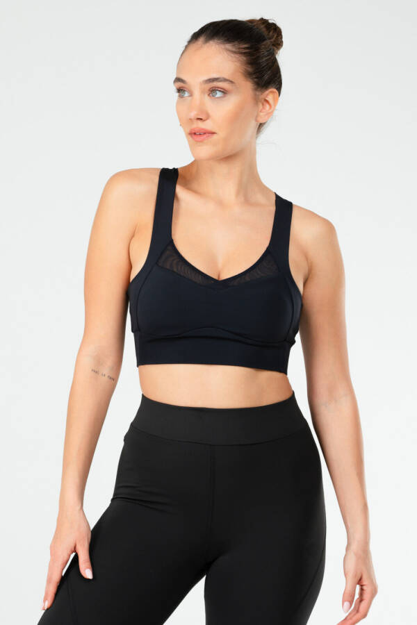 Lacivert Regular Micro Açık Yaka Kadın Sporcu Sütyeni Bra sf0643 - Speedlife