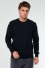 Lacivert Regular Pamuklu O Yaka Basic Erkek Sweatshirt xc2381 