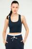Lacivert Slim Fit Basic Kaşkorse Askılı Kolsuz Kadın Crop Top SC1242 