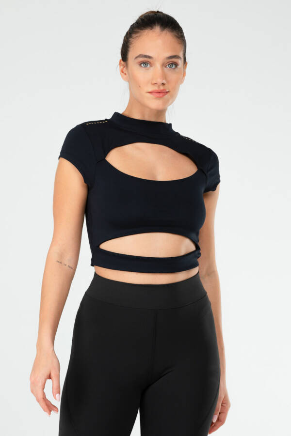 Lacivert Slim Fit Micro Yarım Balıkçı Yaka Kadın Sporcu Sütyeni Bra sf0644 - Speedlife