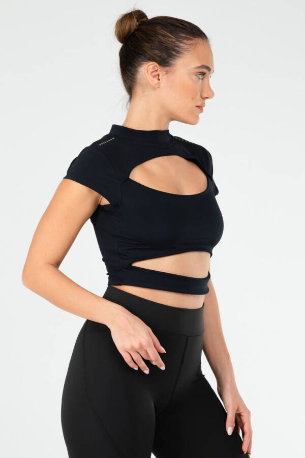 Lacivert Slim Fit Micro Yarım Balıkçı Yaka Kadın Sporcu Sütyeni Bra sf0644 - Speedlife (1)