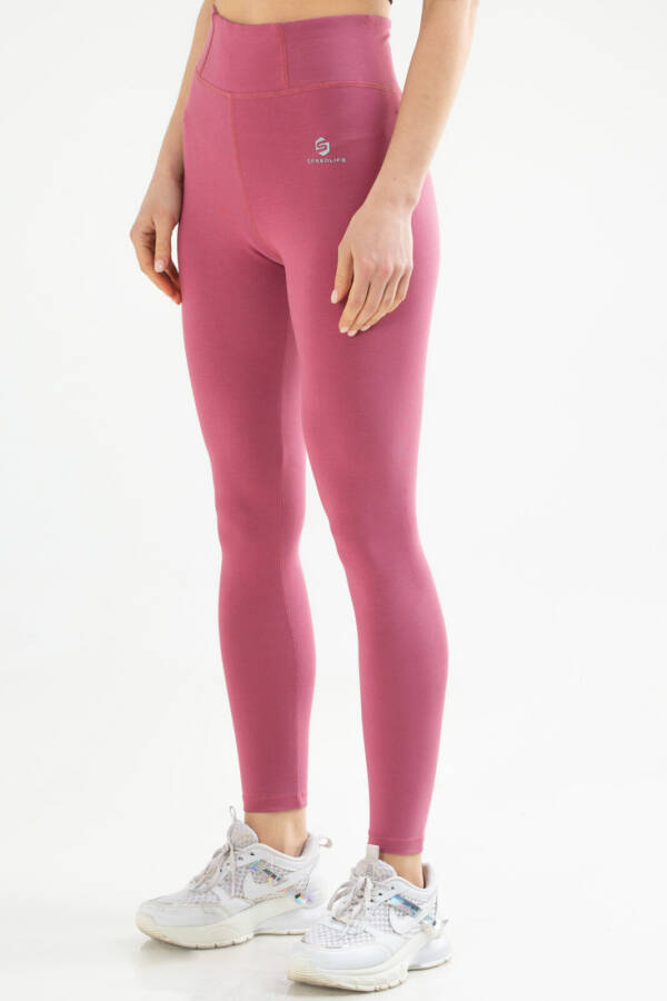 Leylak Slim Fit Likralı Yüksek Bel Toparlayıcı Kadın Tayt sd0756 - Speedlife (1)