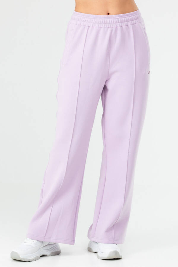 Lila Regular Pamuklu Geniş Paça Kadın Eşofman Alt sd0939 - Speedlife