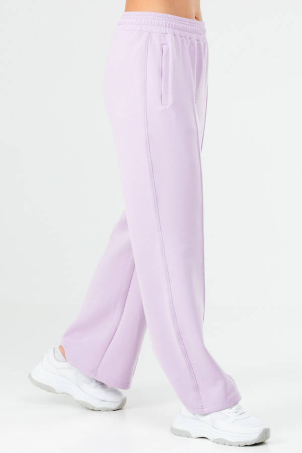 Lila Regular Pamuklu Geniş Paça Kadın Eşofman Alt sd0939 - Speedlife (1)