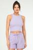 Lila Slim Fit Basic Kaşkorse Bisiklet Yaka Kısa Kol Crop Kadın Body SF0762 