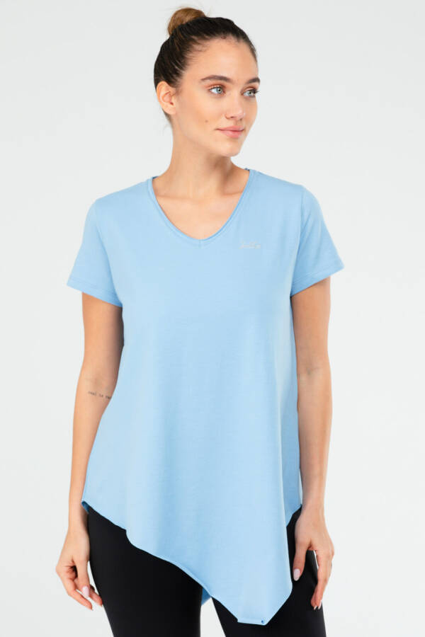 Mavi Regular Pamuklu V Yaka Kısa Kol Kadın Tişört sf0388 - Speedlife