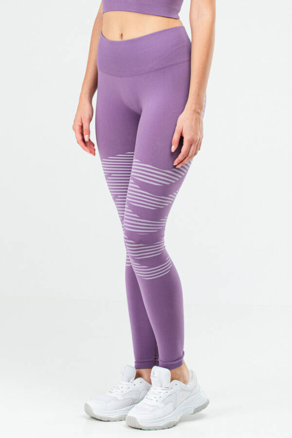 Mor Slim Fit Toparlayıcı Seamless Kadın Tayt ssd0025 - Speedlife (1)
