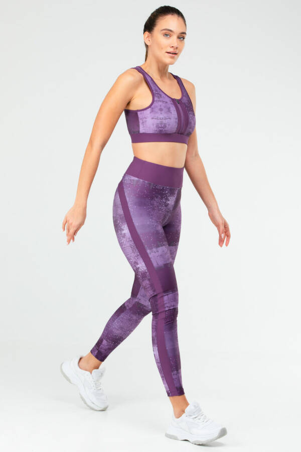 Mürdüm Slim Fit Likralı V Yaka Üçlü Toparlayıcı Kadın Tayt Takım sb0636 - Speedlife (1)