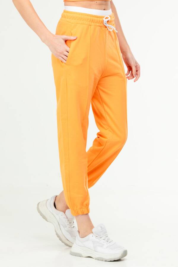 Oranj Oversize Basic Pamuklu Yüksek Bel Lastik Paça Kadın Eşofman Alt SD1000 - Speedlife (1)