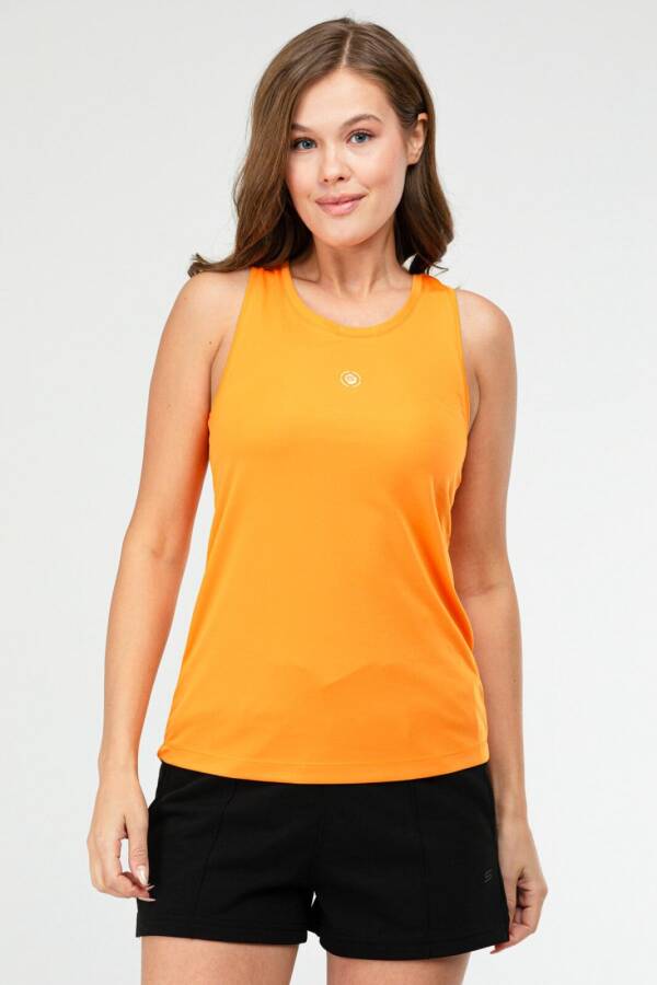 Oranj Regular Düz Micro Açık Yaka Kolsuz Kadın Tişört sf0709 - Speedlife