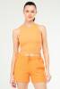 Oranj Slim Fit Basic Kaşkorse Bisiklet Yaka Kısa Kol Crop Kadın Body SF0762 