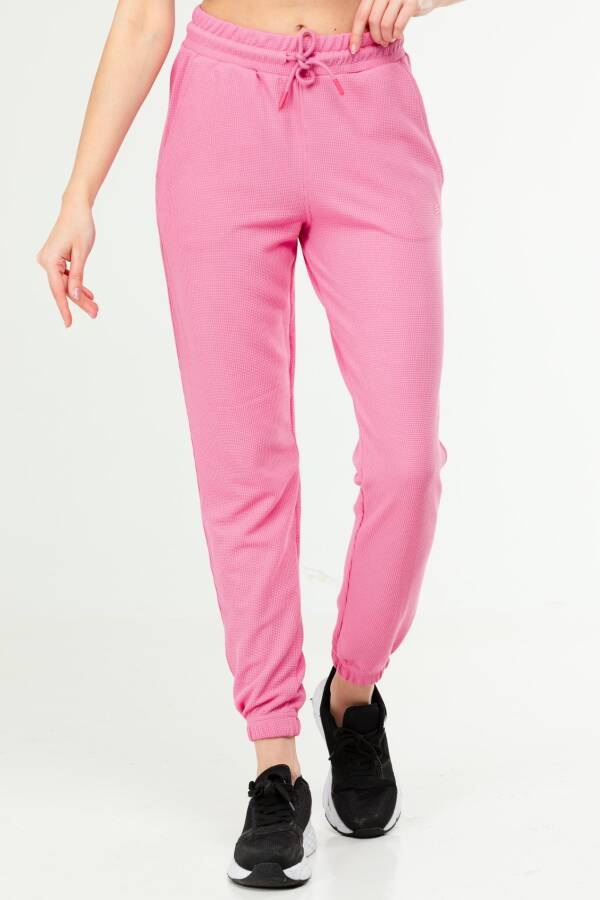 Pembe Regular 100% Pamuklu Lastik Paça Kadın Basic Eşofman Alt sd1001 - Speedlife