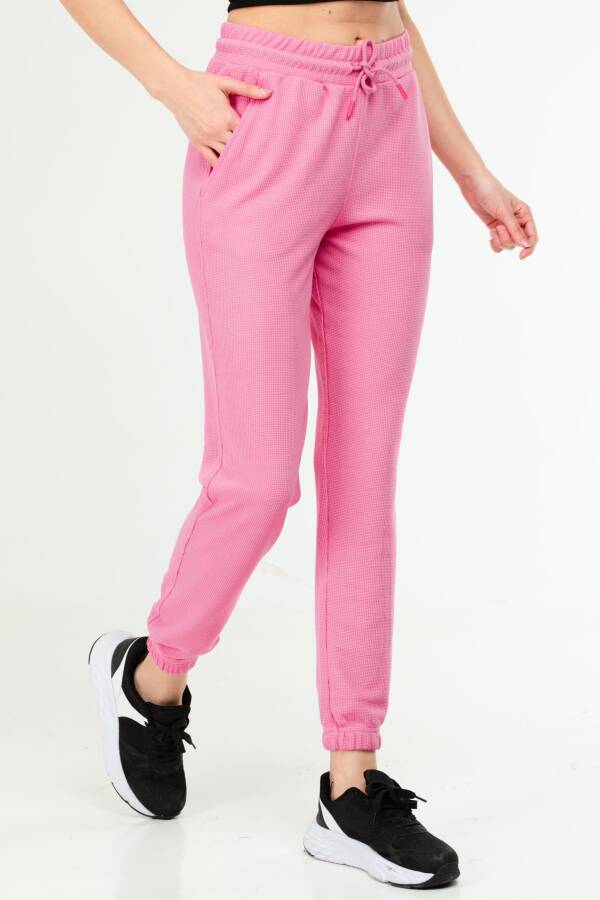 Pembe Regular 100% Pamuklu Lastik Paça Kadın Basic Eşofman Alt sd1001 - Speedlife (1)